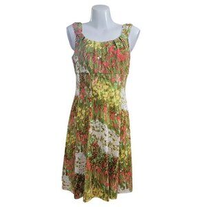 London Times A-Line Dress 10 Floral Sleeveless